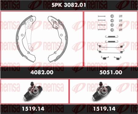 Remsa SPK 3082.01 - Комплект гальм, барабанний механізм avtolavka.club