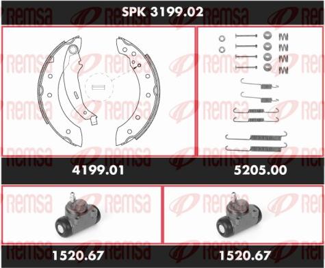 Remsa SPK 3199.02 - Комплект гальм, барабанний механізм avtolavka.club