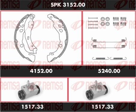 Remsa SPK 3152.00 - Комплект гальм, барабанний механізм avtolavka.club