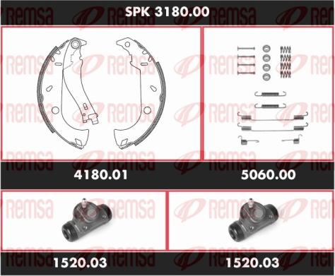 Remsa SPK 3180.00 - Комплект гальм, барабанний механізм avtolavka.club