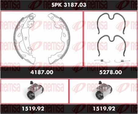 Remsa SPK 3187.03 - Комплект гальм, барабанний механізм avtolavka.club