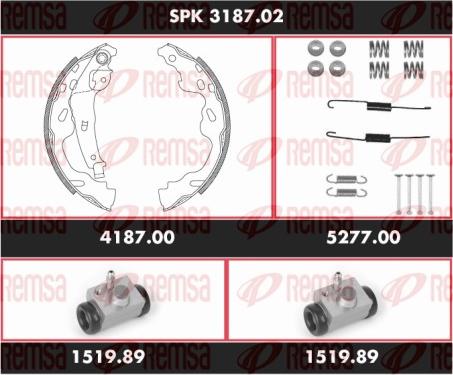 Remsa SPK 3187.02 - Комплект гальм, барабанний механізм avtolavka.club