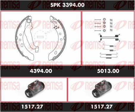 Remsa SPK 3394.00 - Комплект гальм, барабанний механізм avtolavka.club