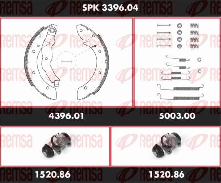 Remsa SPK 3396.04 - Комплект гальм, барабанний механізм avtolavka.club