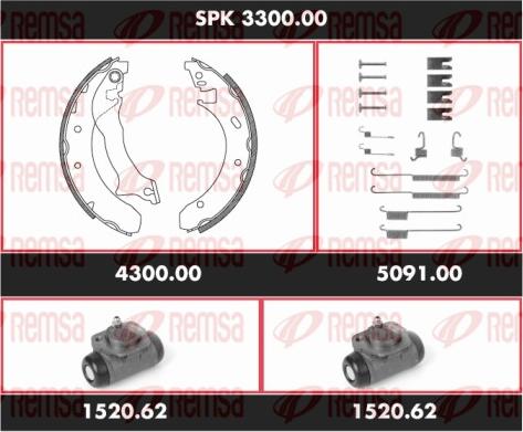 Remsa SPK 3300.00 - Комплект гальм, барабанний механізм avtolavka.club