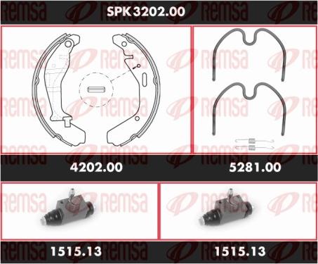 Remsa SPK 3202.00 - Комплект гальм, барабанний механізм avtolavka.club