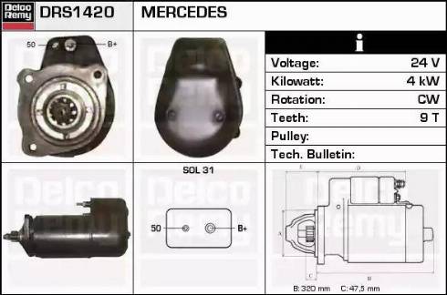 Remy DRS1420 - Стартер avtolavka.club