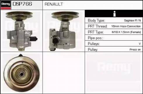 Remy DSP766 - Гідравлічний насос, рульове управління, ГУР avtolavka.club