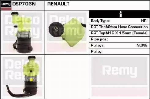 Remy DSP706N - Гідравлічний насос, рульове управління, ГУР avtolavka.club