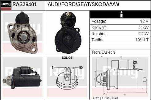 Remy RAS39401 - Стартер avtolavka.club