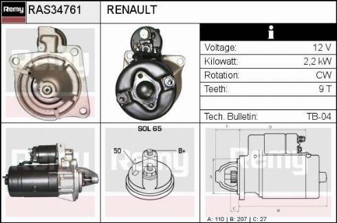 Remy RAS34761 - Стартер avtolavka.club