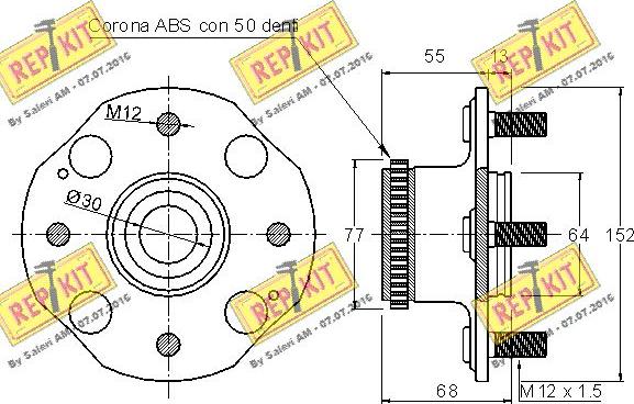 REPKIT RKB1834 - Комплект підшипника маточини колеса avtolavka.club