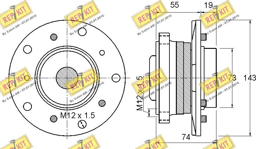 REPKIT RKB2513 - Комплект підшипника маточини колеса avtolavka.club