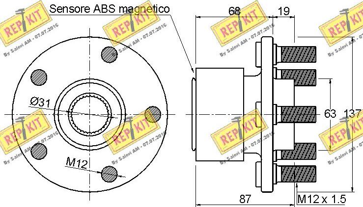 REPKIT RKB2626 - Комплект підшипника маточини колеса avtolavka.club