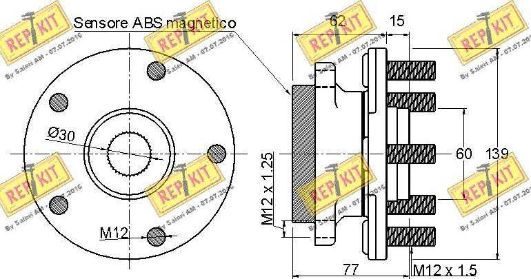 REPKIT RKB2246 - Комплект підшипника маточини колеса avtolavka.club