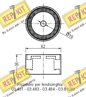 REPKIT RKT1493 - Паразитний / Провідний ролик, зубчастий ремінь avtolavka.club