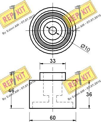 REPKIT RKT1600 - Паразитний / Провідний ролик, зубчастий ремінь avtolavka.club