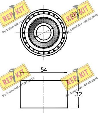 REPKIT RKT1610 - Паразитний / Провідний ролик, зубчастий ремінь avtolavka.club