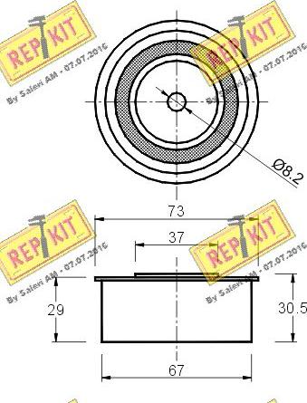 REPKIT RKT1141 - Паразитний / Провідний ролик, зубчастий ремінь avtolavka.club