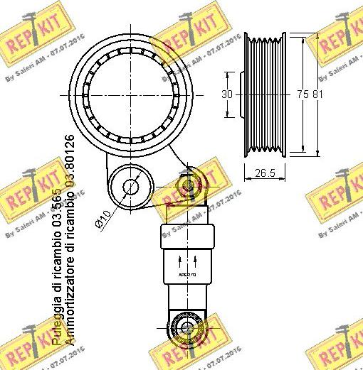 REPKIT RKT1853 - Натягувач ременя, клинові зуб. avtolavka.club