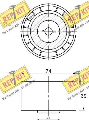 REPKIT RKT3740 - Паразитний / провідний ролик, поліклиновий ремінь avtolavka.club