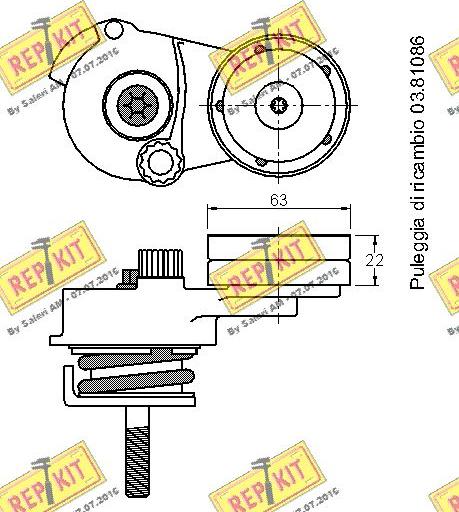 REPKIT RKT2801 - Натягувач ременя, клинові зуб. avtolavka.club