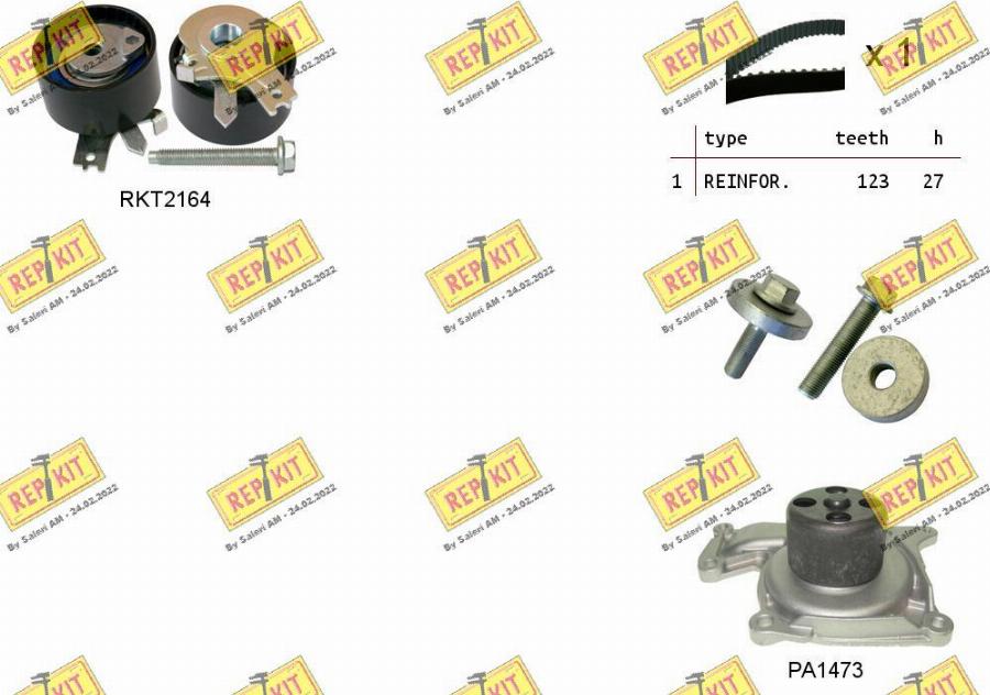 REPKIT RKTK0863PA3 - Водяний насос + комплект зубчатого ременя avtolavka.club