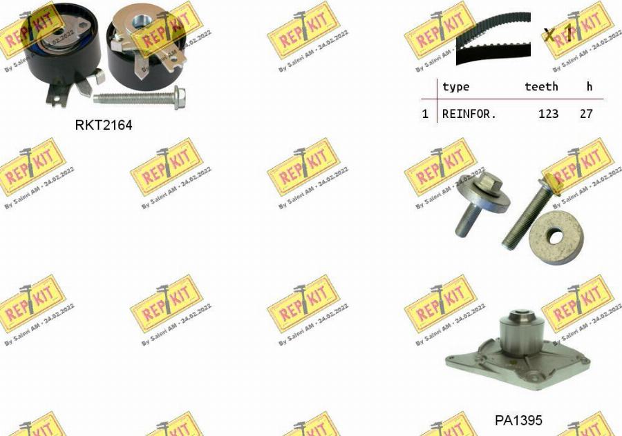 REPKIT RKTK0863PA2 - Водяний насос + комплект зубчатого ременя avtolavka.club