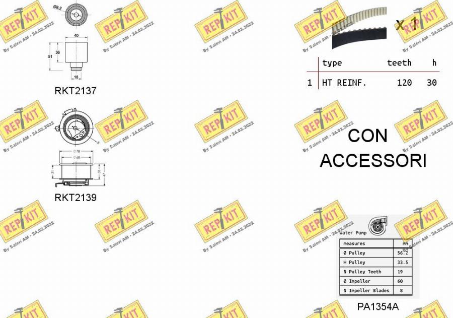 REPKIT RKTK0867PA2 - Водяний насос + комплект зубчатого ременя avtolavka.club