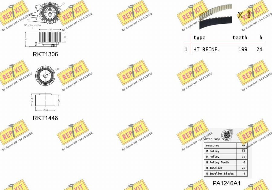 REPKIT RKTK1088PA - Водяний насос + комплект зубчатого ременя avtolavka.club