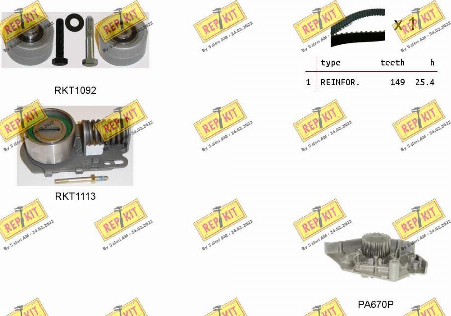 REPKIT RKTK1038PA - Водяний насос + комплект зубчатого ременя avtolavka.club