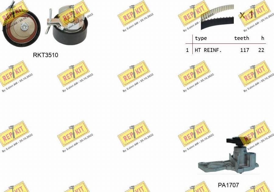 REPKIT RKTK1164PA2 - Водяний насос + комплект зубчатого ременя avtolavka.club