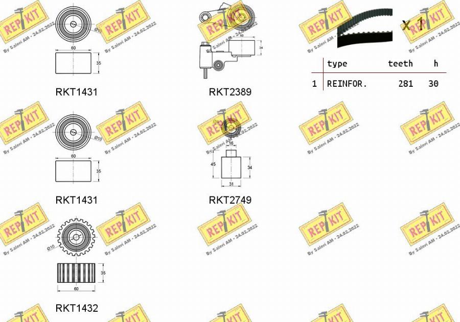 REPKIT RKTK1254 - Комплект ременя ГРМ avtolavka.club