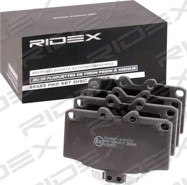 RIDEX 402B0988 - Гальмівні колодки, дискові гальма avtolavka.club