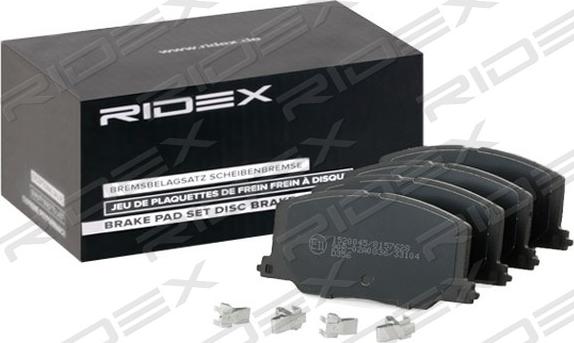 RIDEX 402B0720 - Гальмівні колодки, дискові гальма avtolavka.club