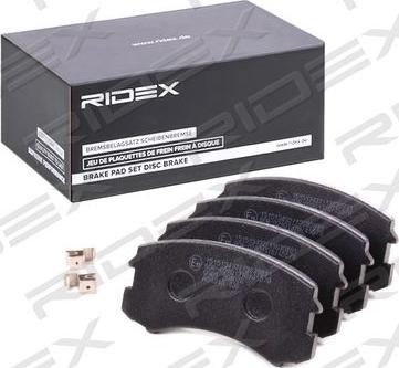 RIDEX 402B1002 - Гальмівні колодки, дискові гальма avtolavka.club