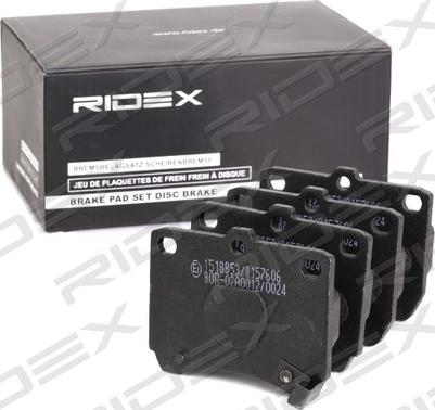 RIDEX 402B1012 - Гальмівні колодки, дискові гальма avtolavka.club
