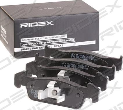 RIDEX 402B1086 - Гальмівні колодки, дискові гальма avtolavka.club