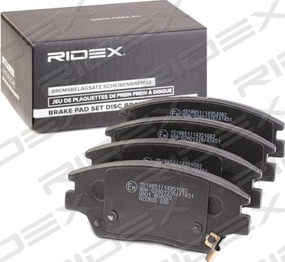 RIDEX 402B1329 - Гальмівні колодки, дискові гальма avtolavka.club