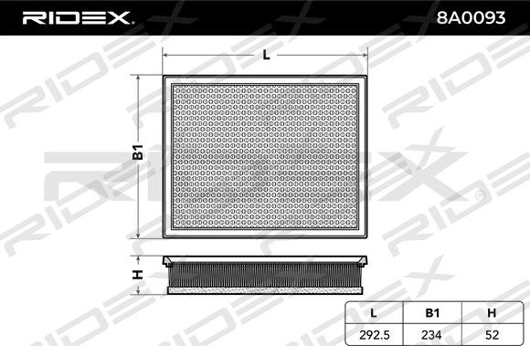 RIDEX 8A0093 - Повітряний фільтр avtolavka.club