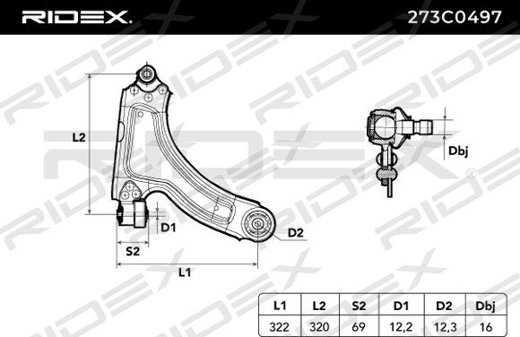 RIDEX 273C0497 - Важіль незалежної підвіски колеса avtolavka.club