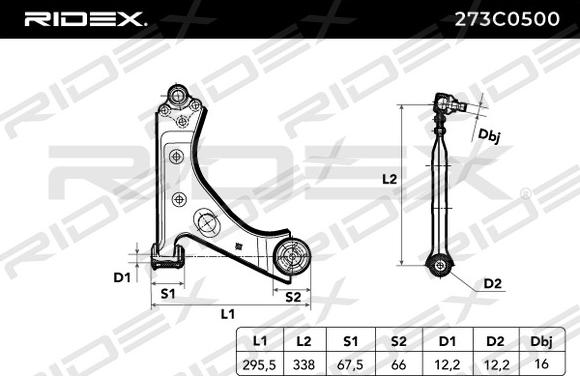 RIDEX 273C0500 - Важіль незалежної підвіски колеса avtolavka.club