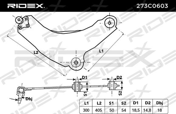 RIDEX 273C0603 - Важіль незалежної підвіски колеса avtolavka.club