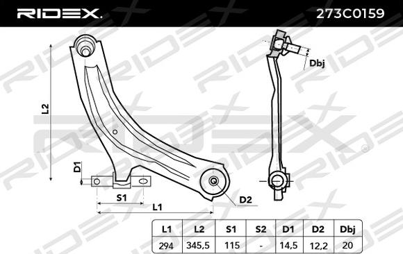 RIDEX 273C0159 - Важіль незалежної підвіски колеса avtolavka.club