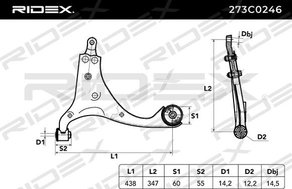 RIDEX 273C0246 - Важіль незалежної підвіски колеса avtolavka.club