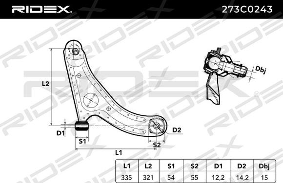 RIDEX 273C0243 - Важіль незалежної підвіски колеса avtolavka.club