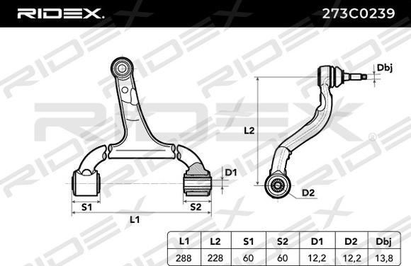 RIDEX 273C0239 - Важіль незалежної підвіски колеса avtolavka.club