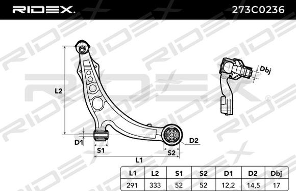 RIDEX 273C0236 - Важіль незалежної підвіски колеса avtolavka.club