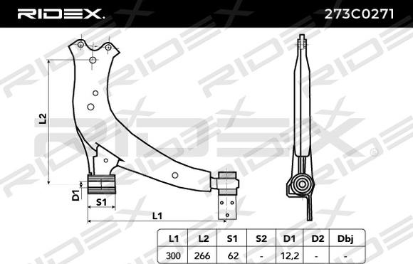 RIDEX 273C0271 - Важіль незалежної підвіски колеса avtolavka.club