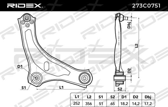 RIDEX 273C0751 - Важіль незалежної підвіски колеса avtolavka.club